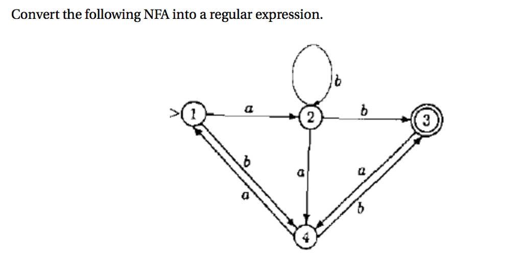 Convert the following NFA into a regular expression.