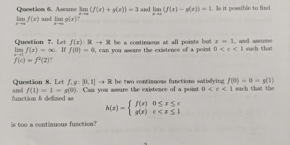 Solved G X 1 Is It Possible To Find Question 6 Assum Chegg Com