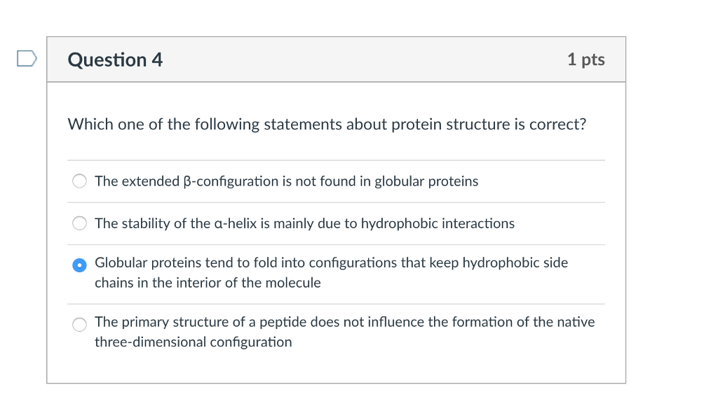 Solved D Question 4 1 Pts Which One Of The Following Stat Chegg Com