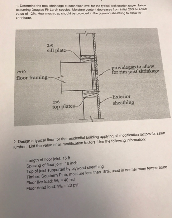 Solved 1 Determine The Total Shrinkage At Each Floor Lev