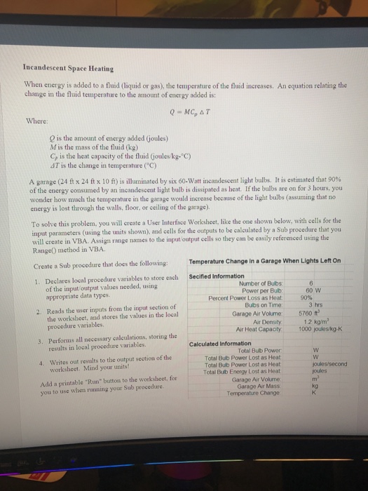 Solved Please Help Me To Write The Vba Function For This