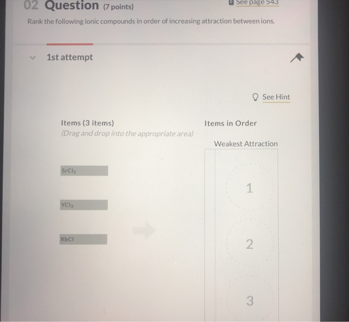 Solved 02 Question 7 Points) E See Page 543 Rank The Foll