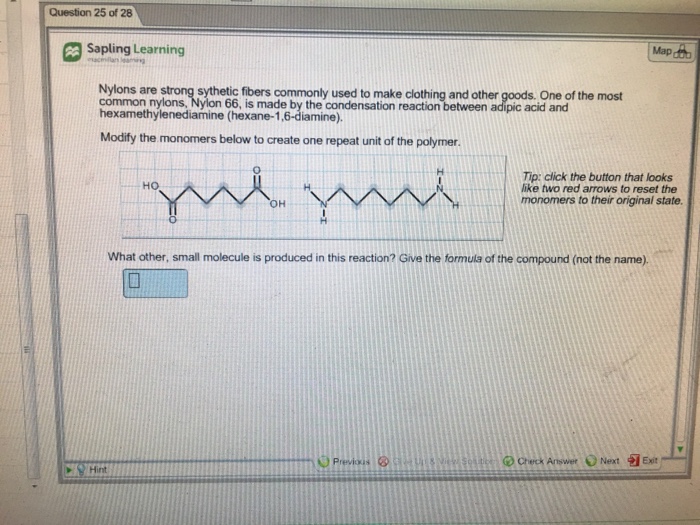 Solved Question 25 Of 28 Sapling Learning Map Nylons Are