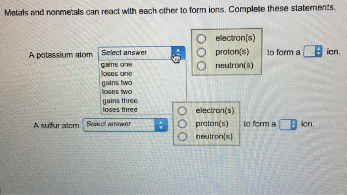 Solved Metals And Nonmetals Can React With Each Other To Chegg Com