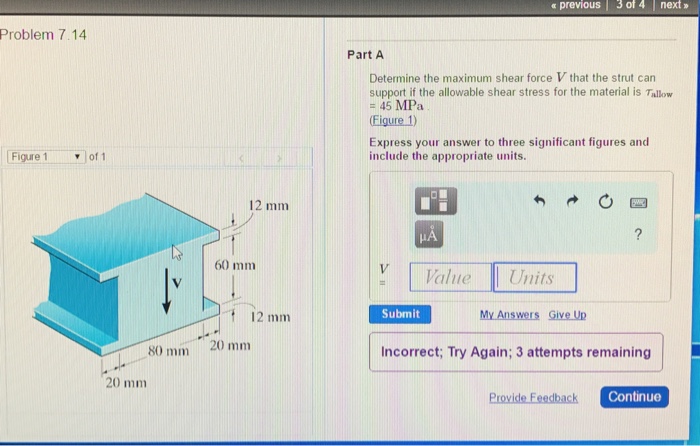 Solved Determine the maximum shear force V that the strut | Chegg.com