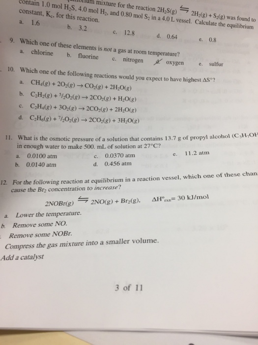 Solved Which One Of These Elements Is Not A Gas At Room T