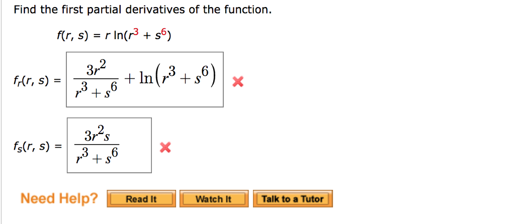 Solved Find The First Partial Derivatives Of The Function Chegg Com