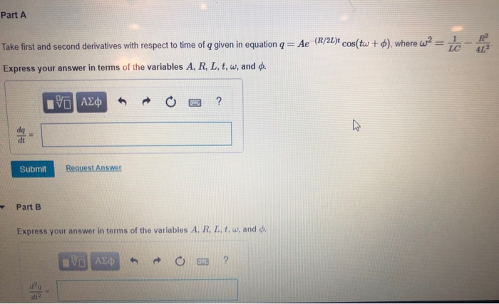 Solved Part A R2 4l2 Where W2 1 Lc P Take First And Seco Chegg Com