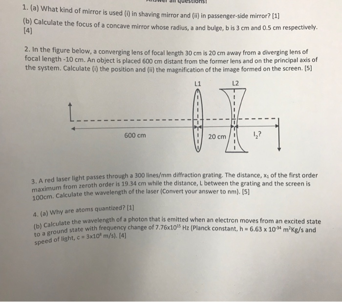 Solved 1 A What Kind Of Mirror Is Used In Shaving M A What Kind Of Mirror Is Used In Shaving