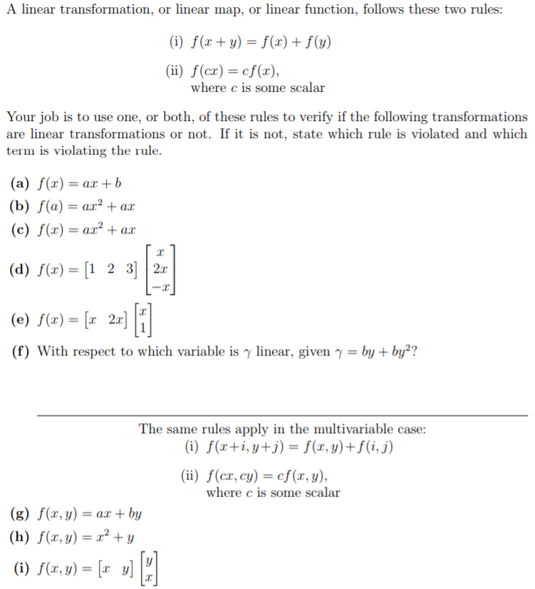 Solved A Linear Transformation Or Linear Map Or Linear Chegg Com