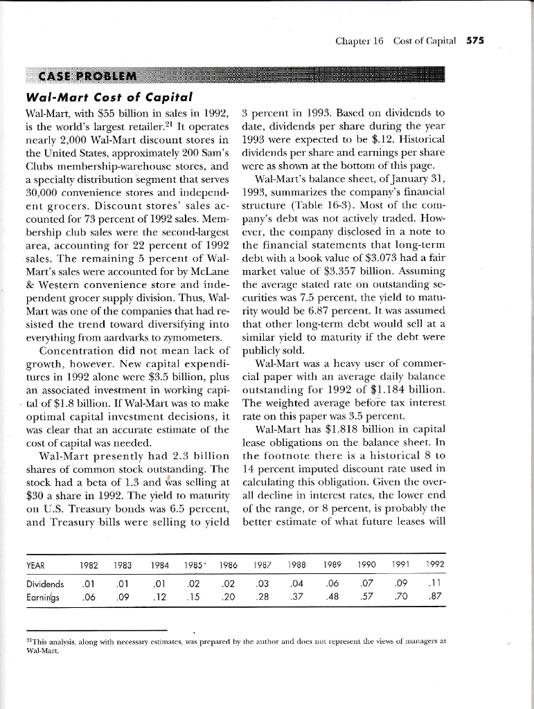 Estimating Walmart's Cost Of Capital Case Solution 30+ Pages Summary Doc [810kb] - Latest Update 