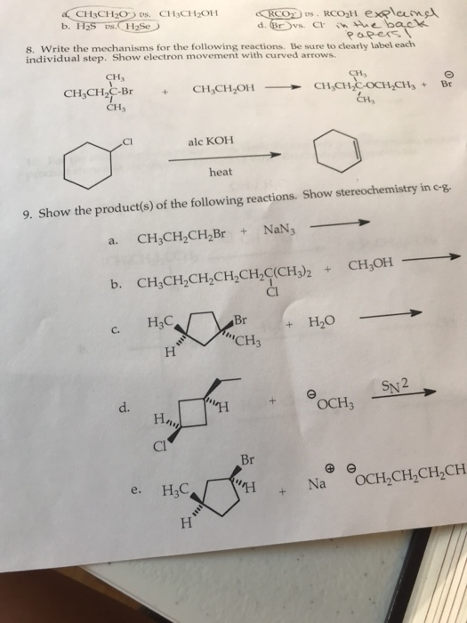 D Dvs C Arers 8 Write The Mechanisms For The Chegg Com