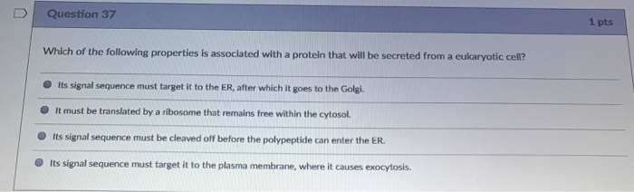 Solved D Question 37 1 Pts Which Of The Following Propert Chegg Com