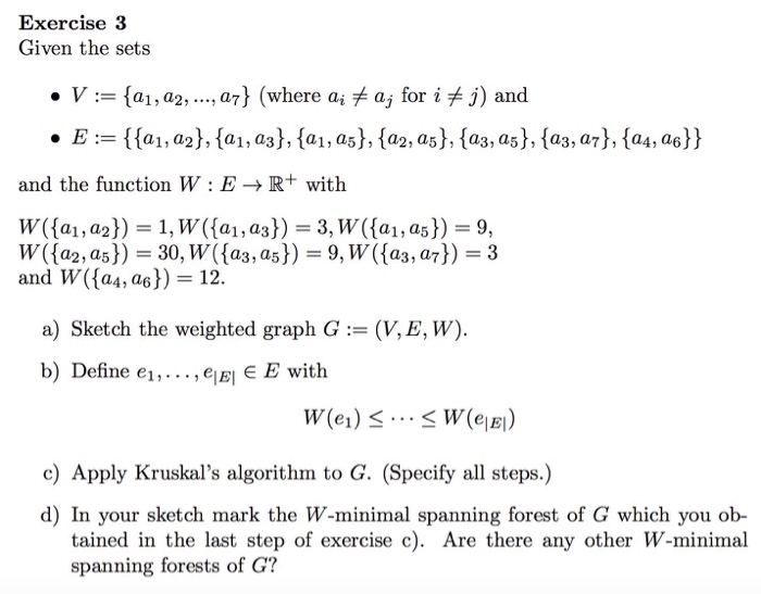 Solved Exercise3 Given The Sets V A1 Ar Wher Chegg Com