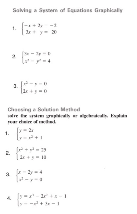 Solved Solving A System Of Equations Graphically 3x Y 2 Chegg Com