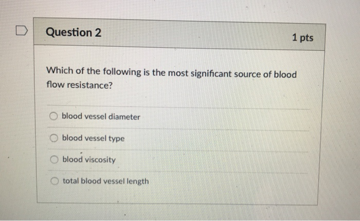 Solved D Question 2 1 Pts Which Of The Following Is The