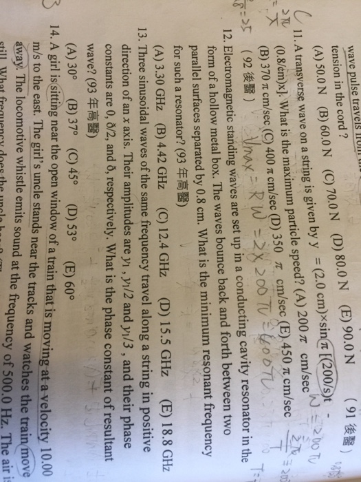 Solved A Transverse Wave On A String Is Given By Y 2 0 Chegg Com