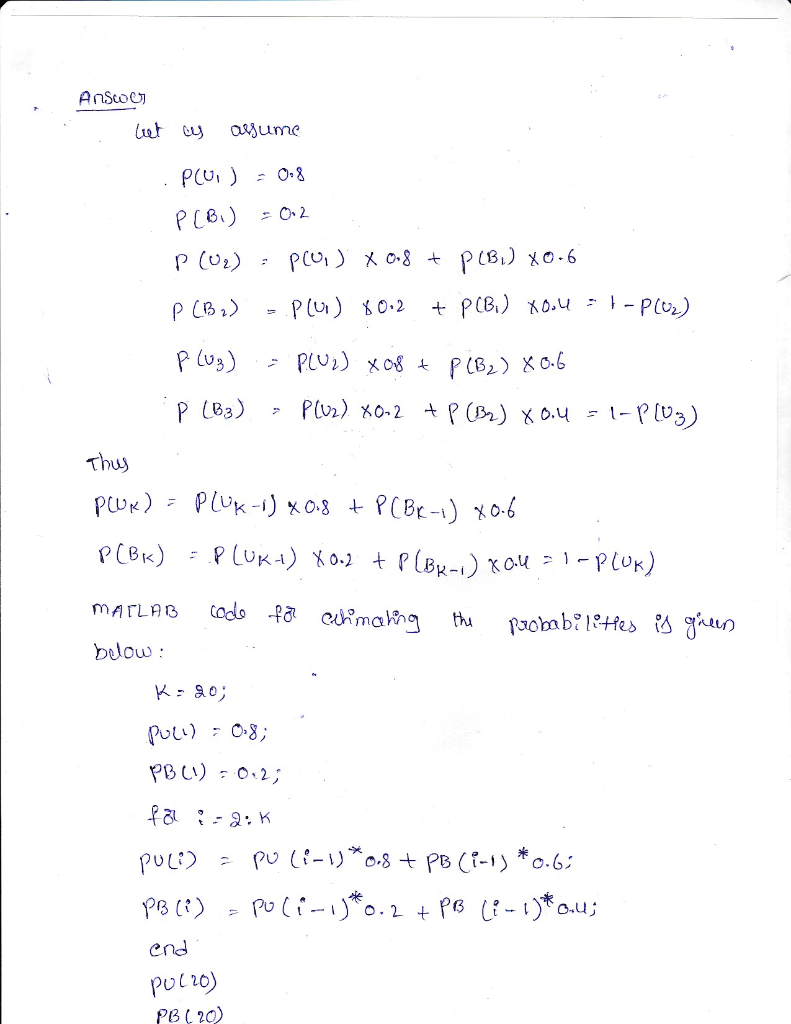 Solved Consider Example Alice Taking Probability Class 1 Determine P Uk Probability Date K Weeks Q