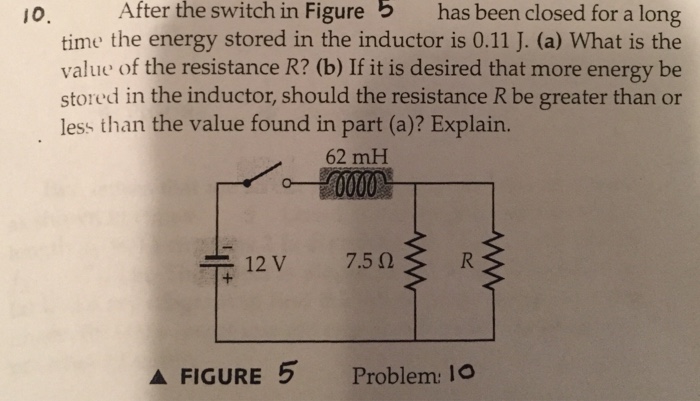 Solved O After The Switch In Figure Has Been Closed For Chegg Com