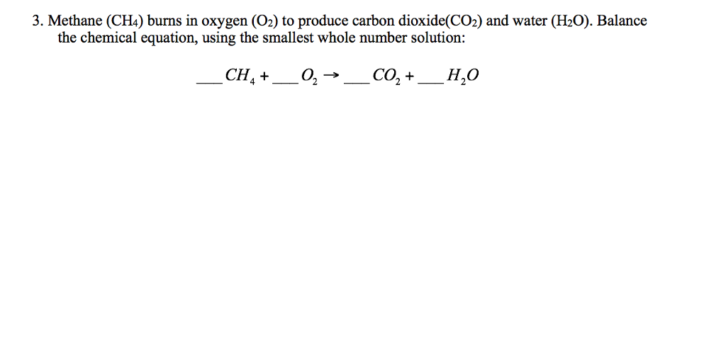 Methane ch4 burns in oxygen