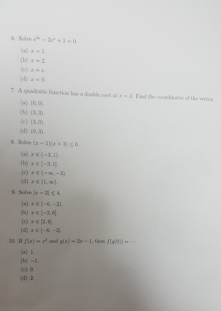 Solved 6 Solve E2e 1 0 B 2 C X E D 0 7 A Quadr Chegg Com Solved 6 Solve E2e 1 0 B 2 C X E D 0 7 A Quadr Chegg Com
