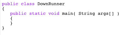 public class DownRunner public static void main( String args)