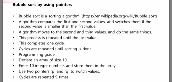 Bubble sort program in c