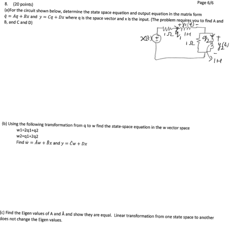 Solved Page 6 6 8 Points A For The Circuit Shown B Chegg Com