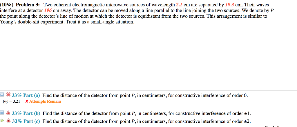 Solved: (1096) Problem 3: Two Coherent Electromagnetic Mic... | Chegg.com