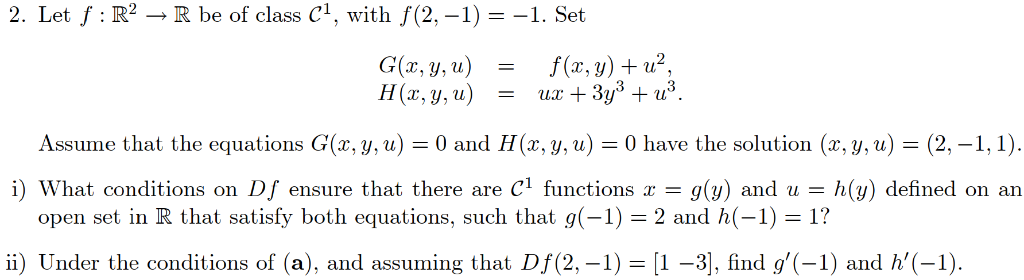 Solved 2 Let F R2 R Be Of Class C1 With F 2 1 1 Set Chegg Com