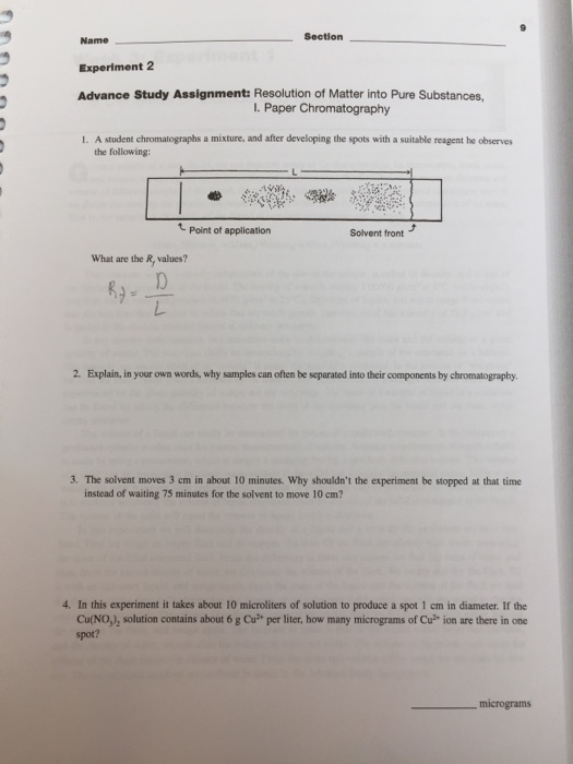 Section Name Experiment 2 Advance Study Assignment Chegg 