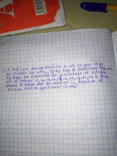 nitote for ery lgokg baq of fertilizer yiason to beliv that the machine i, defective