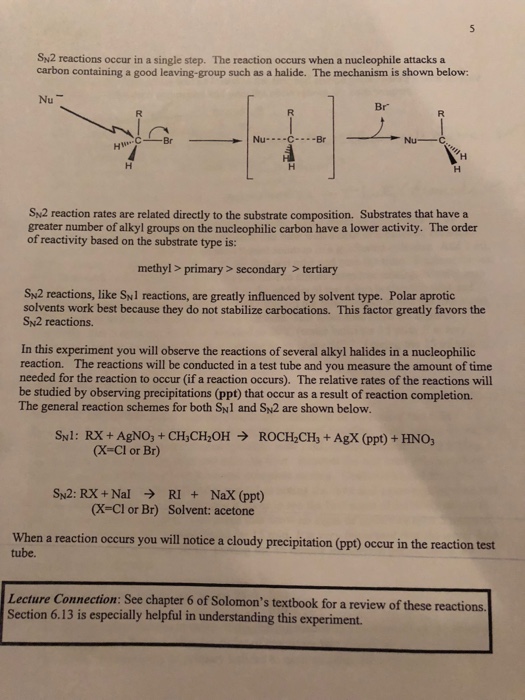 sn1 and sn2 reactions of alkyl halides lab