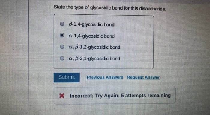 Solved State The Type Of Glycosidic Bond For This Disacch Chegg Com