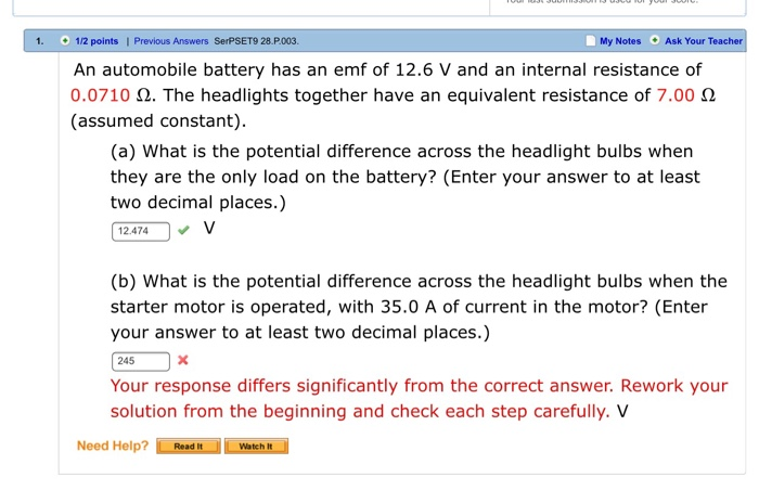 Solved 1 2 Points Previous Answers Serpset9 28 P003 1 2 Points Previous Answers Serpset9 28 P003 My Notes Ask