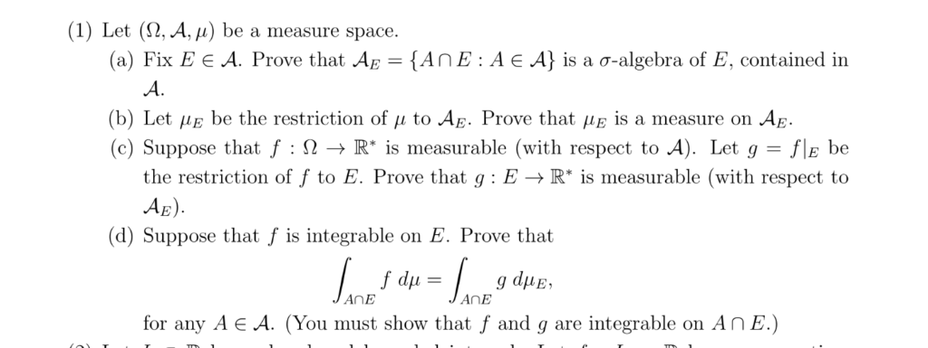 Solved 1 Let A I Be A Measure Space Ane Ae A I Chegg Com