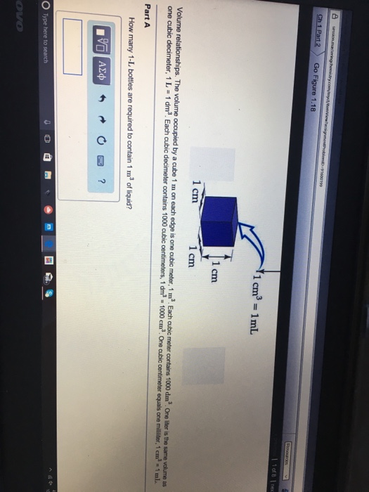 凸 Go Figure 1 18 1cm3 1ml 1 Cm 1 Cm 1 Cm Volume Chegg Com