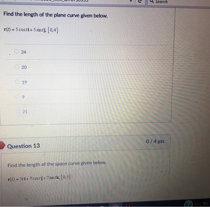 Solved Csearch Find The Length Of The Plane Curve Given B