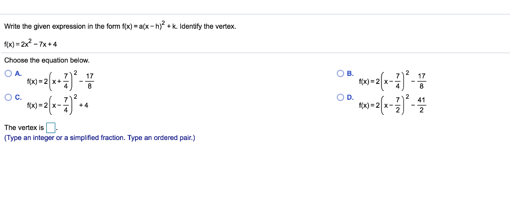 Solved Write The Given Expression In The Form F X A X H Chegg Com