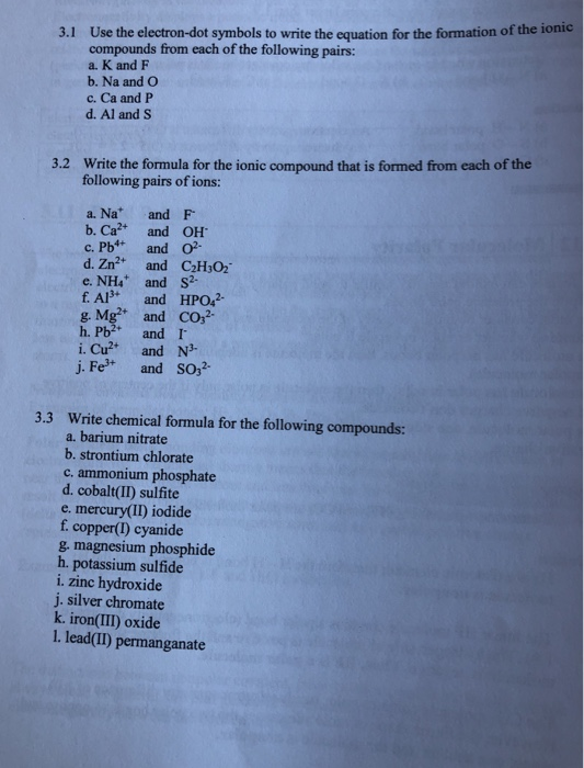 Solved Use The Electron Dot Symbols To Write The Equation Chegg Com