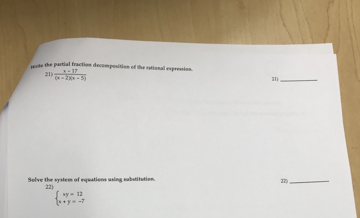 Solved Write The Parti X 17 21 x 5 Solve The System Chegg Com