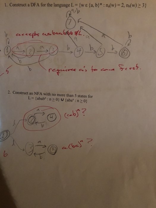 Solved 1 Construct A Dfa For The Language L W E A Chegg Com