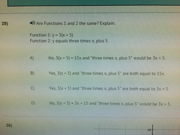 Solved 25 Are Functions 1 And 2 The Same Explain Funct Chegg Com