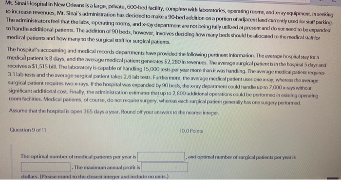 Mt. sinai hospital in new orleans is a large, private, 600-bed facility, complete with laboratories, operating rooms, and x-r
