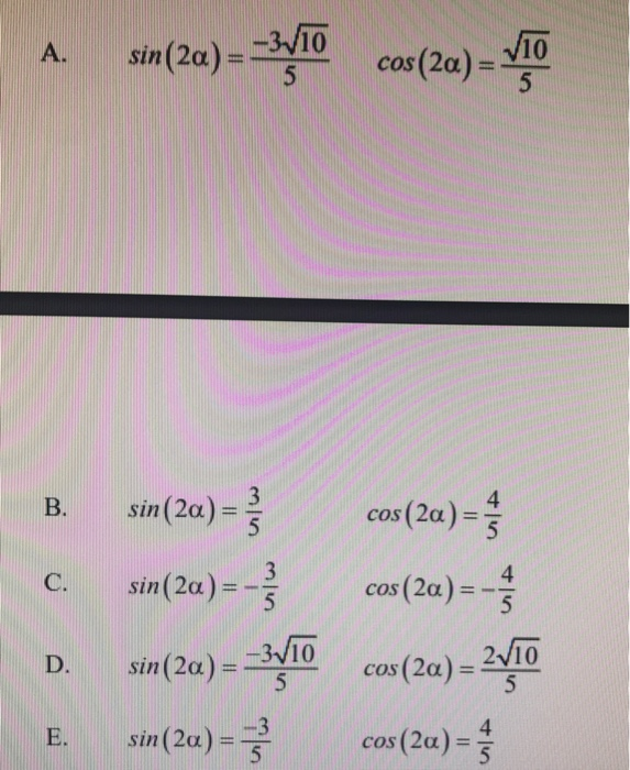 Син 3 5. Sin2α. Cos. Sin(α− 2 π ). Cos²(α) - sin²(α).