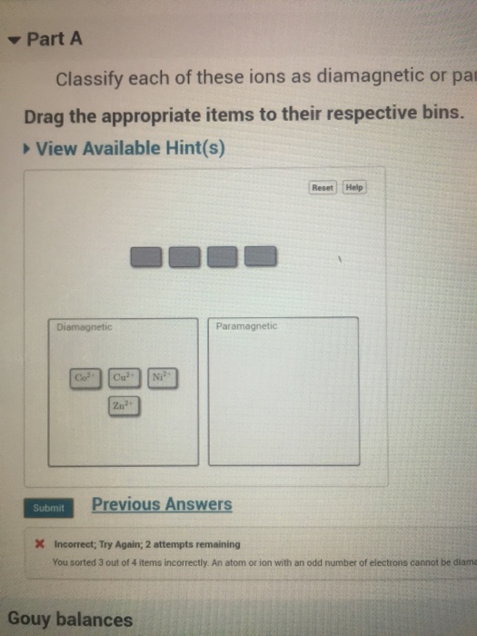 Solved Part A Classify Each Of These Ions As