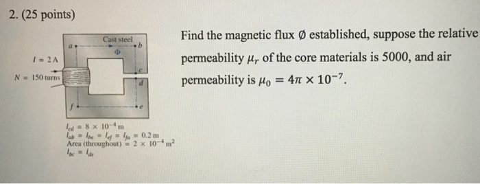 2 25 Points Find The Magnetic Flux 0 Established Chegg Com