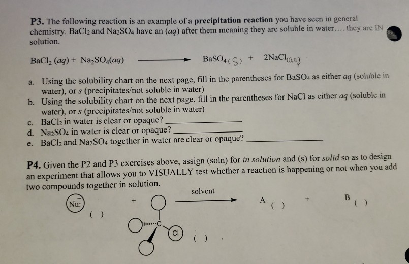 Solved P3 The Following Reaction Is An Example Of A Prec Chegg Com