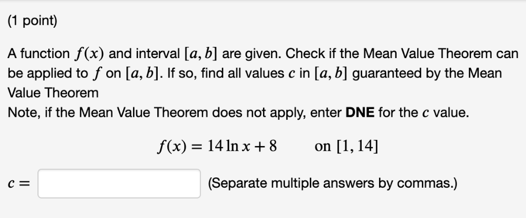 1 Point A Function F X And Interval A B Are Chegg Com