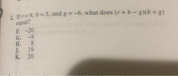 Solved 2 If R 9 B Equal F 5 And G 6 What Does Chegg Com